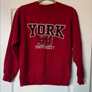 Vintage York University Red Unisex Sweater